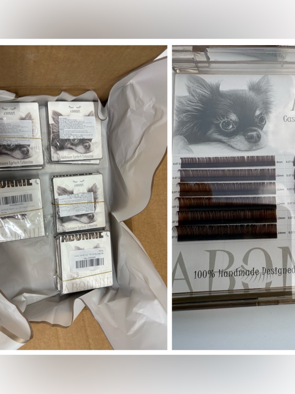 NEW Brown Eyelash Extension Trays - Mixed Lengths 13 packs 12 row in tray C/D